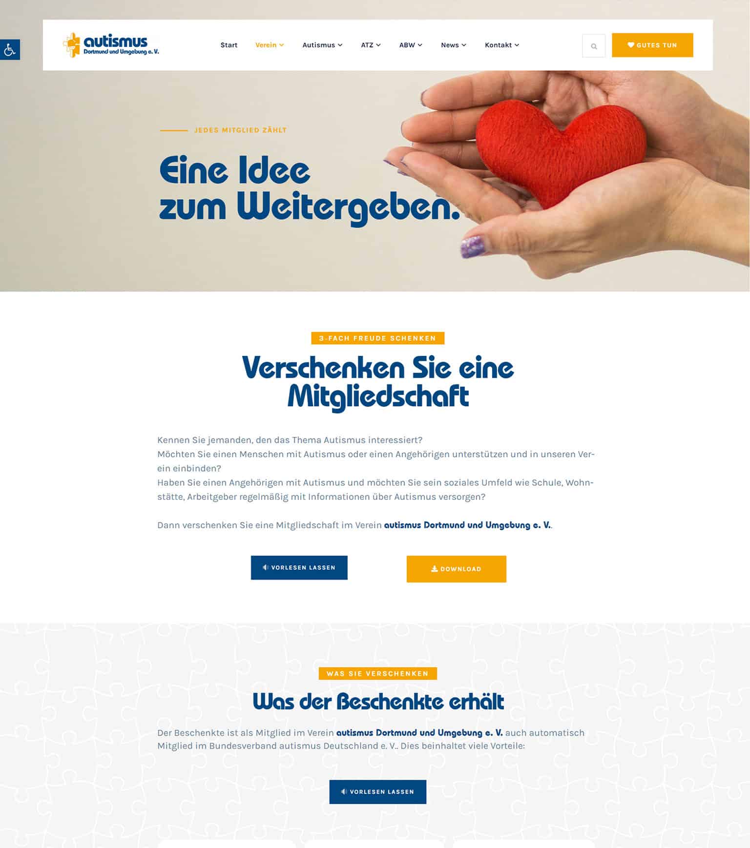 Referenz Verein autismus Dortmund und Umgebung - Mitgliedschaft zum Verschenken