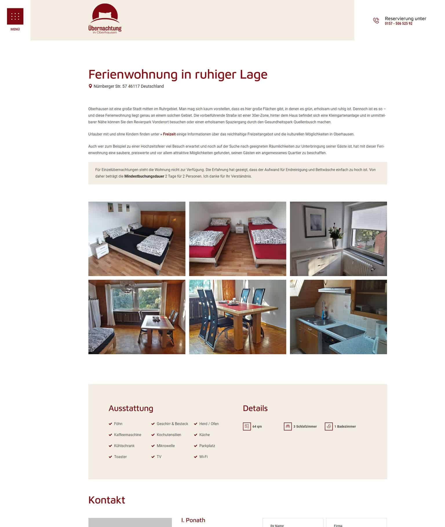 Detailseite Ferienwohnung