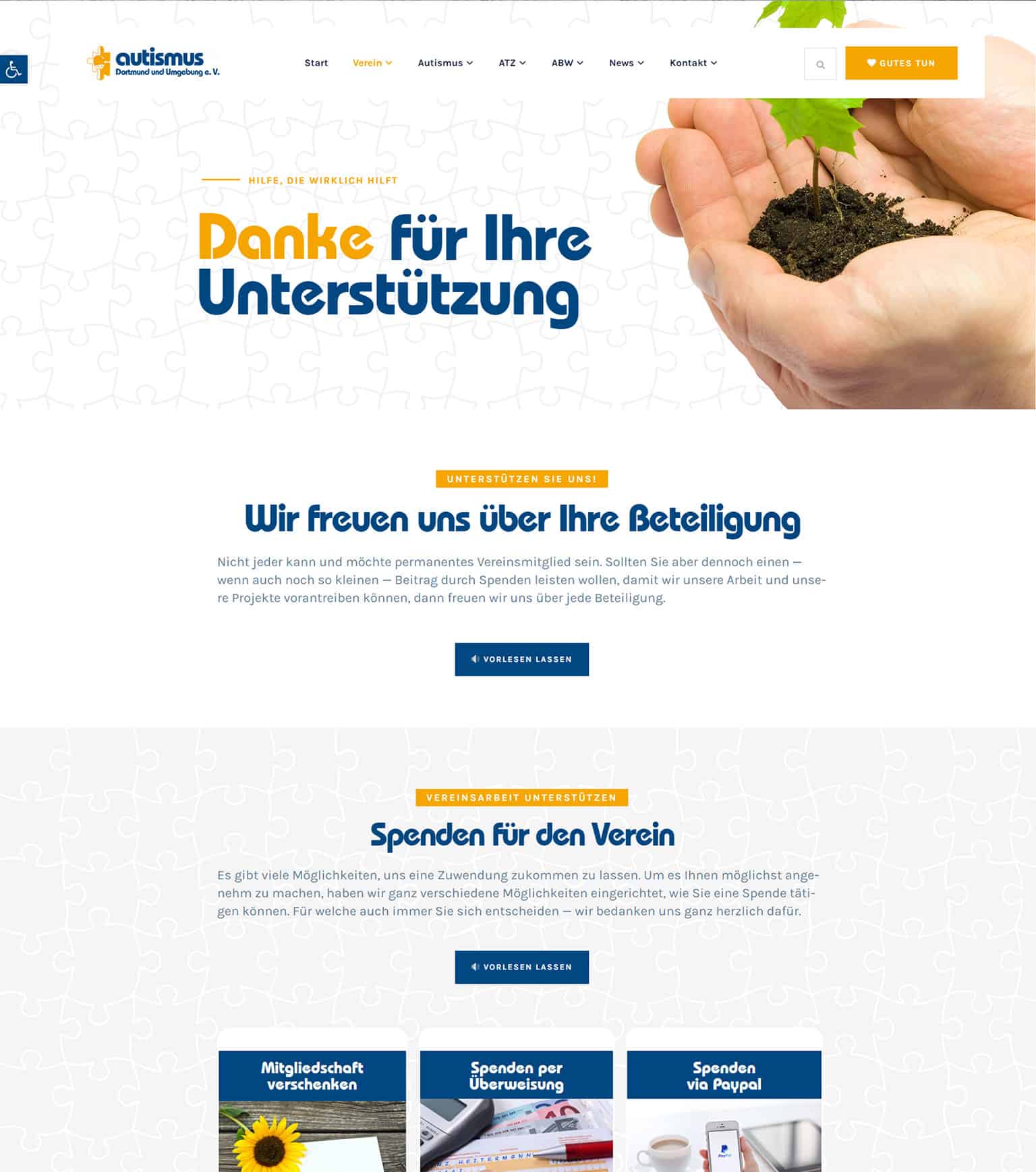 Referenz Verein autismus Dortmund und Umgebung - Spendenakquise