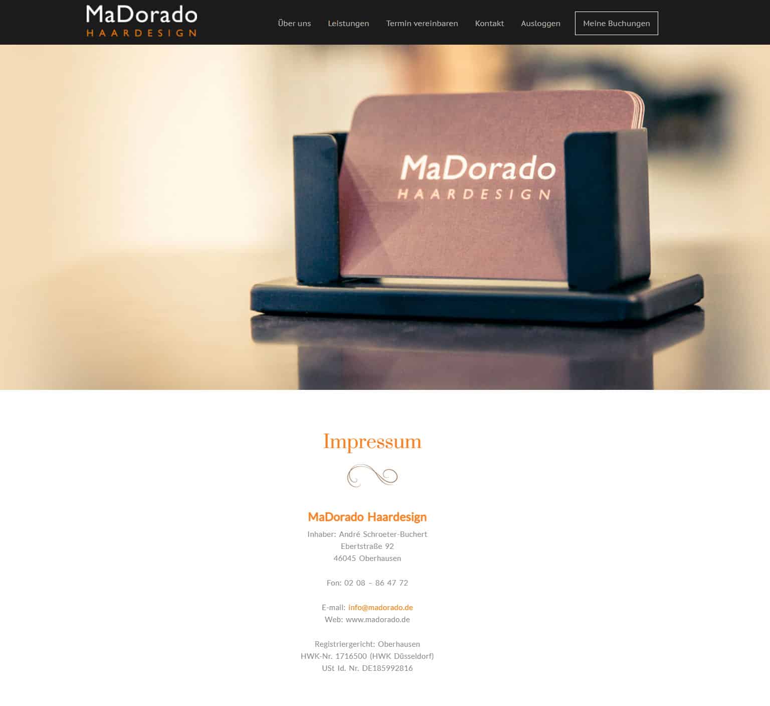 Referenz - Friseursalon MaDorado Impressum