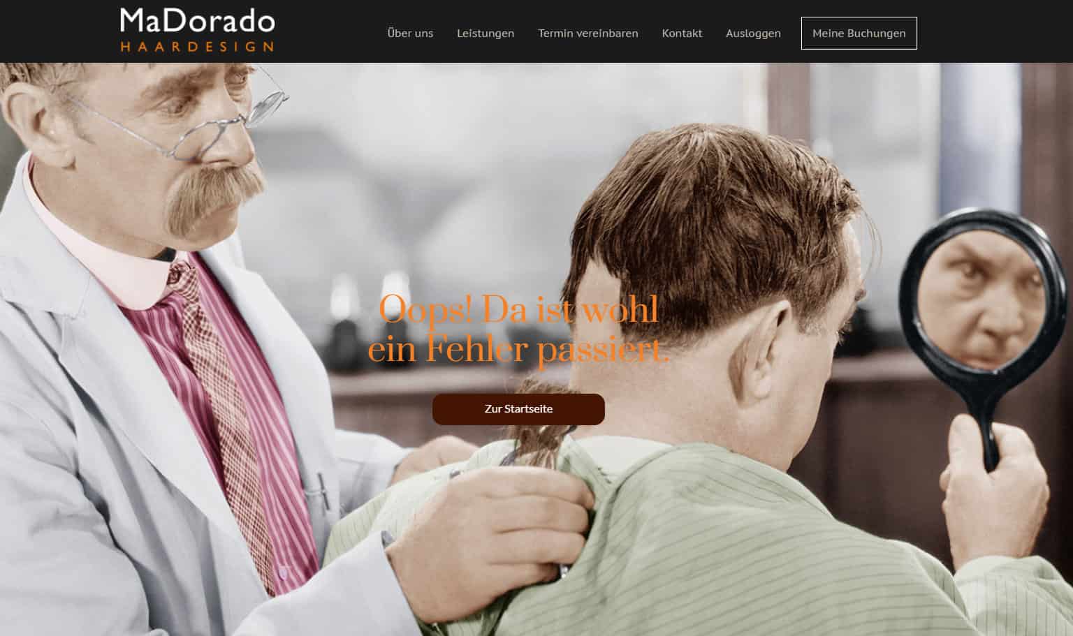 Referenz - Friseursalon MaDorado 404 Fehlerseite