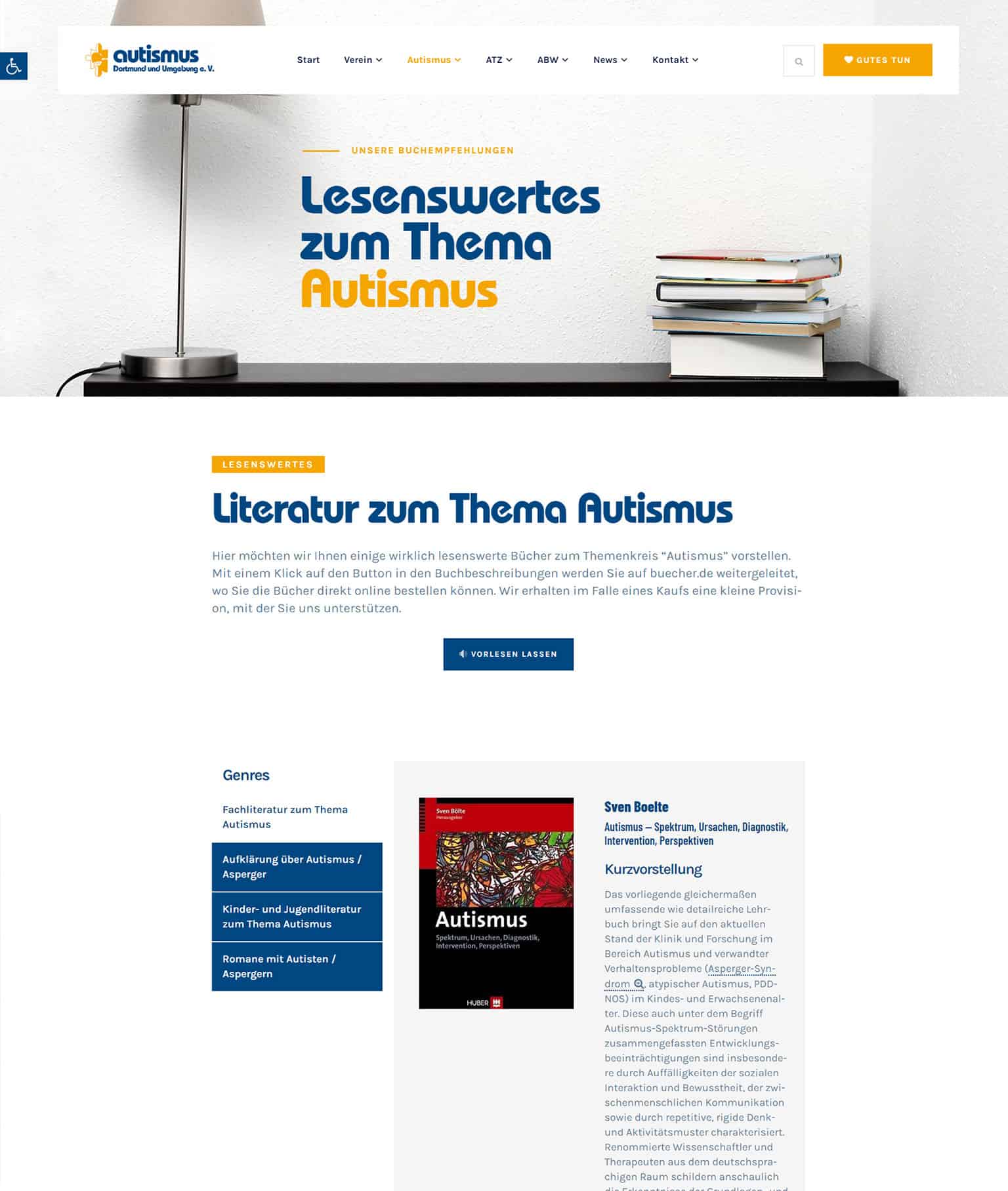 Referenz Verein autismus Dortmund und Umgebung - Literatur Empfehlungen Autismus