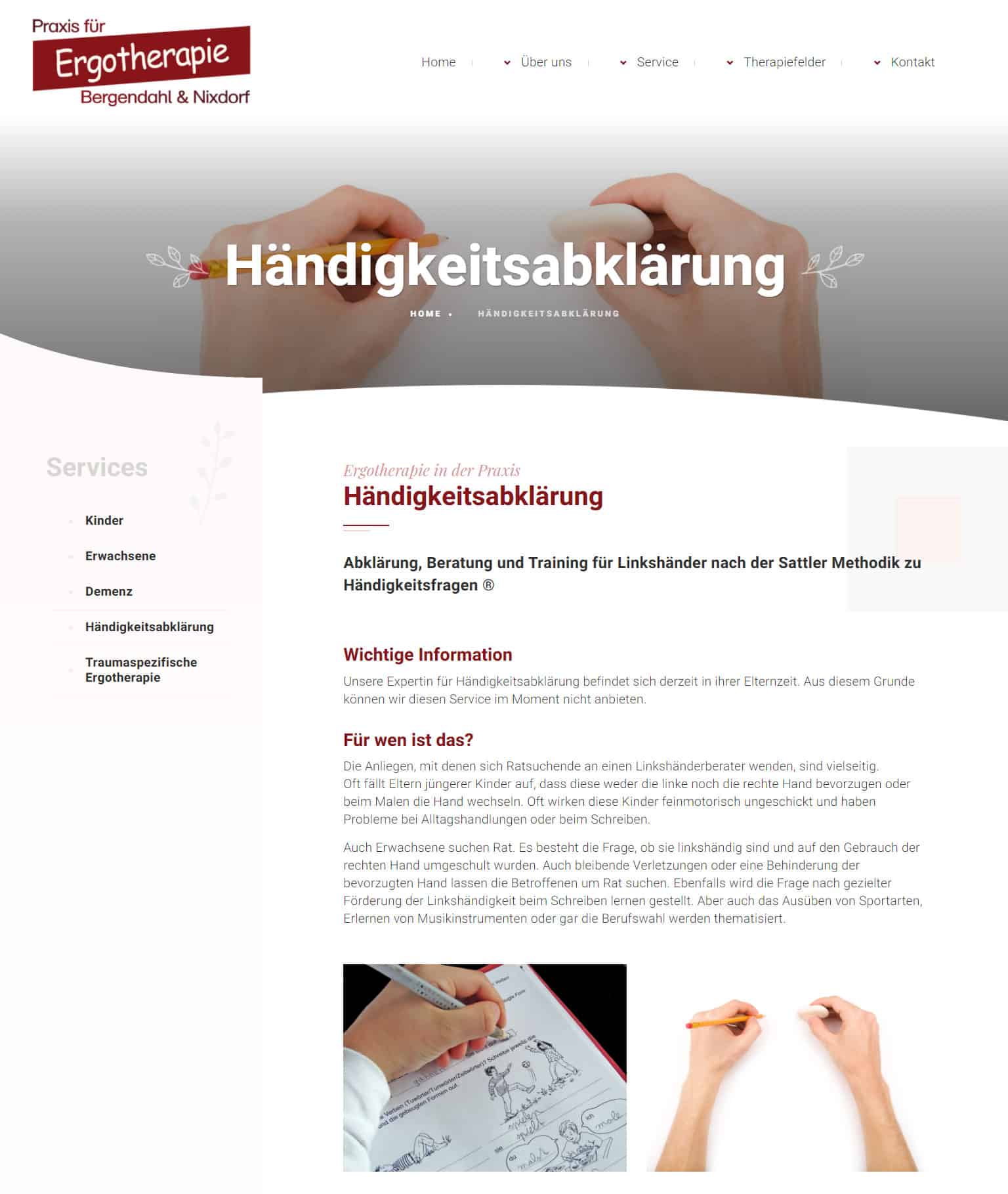 Ergotherapie Händigkeitsabklärung