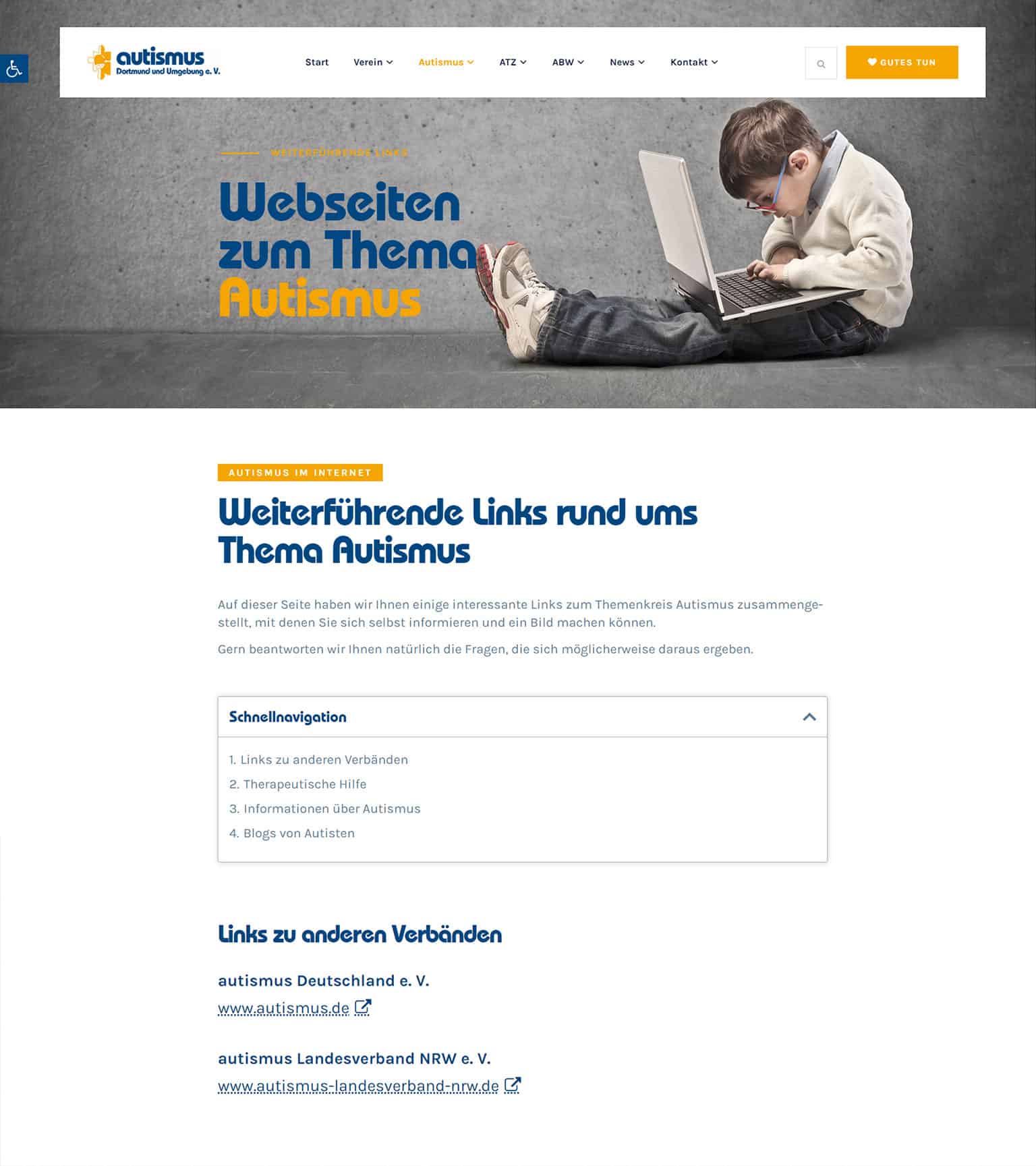 Referenz Verein autismus Dortmund und Umgebung - Links