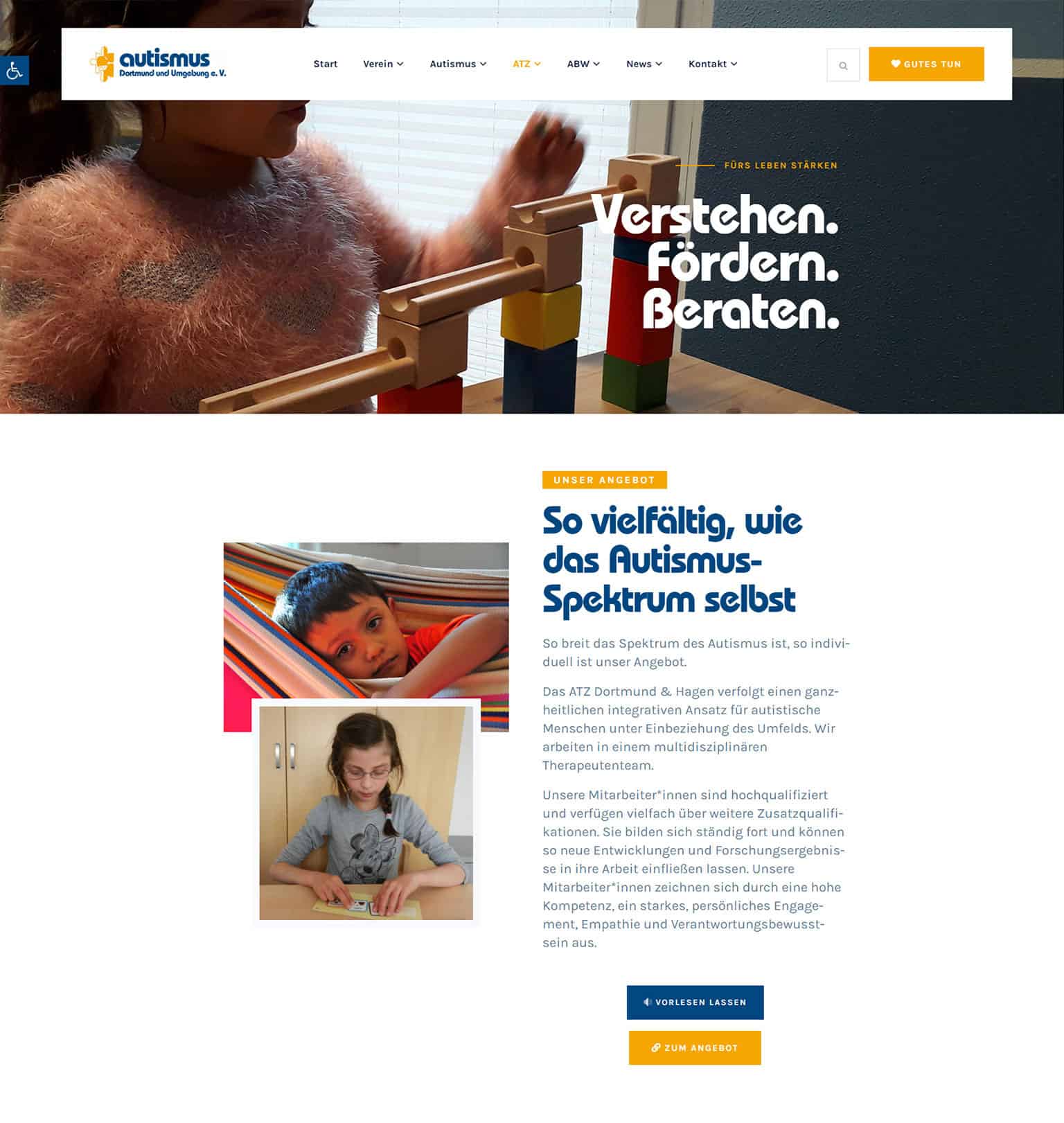 Referenz Verein autismus Dortmund und Umgebung - ATZ Startseite