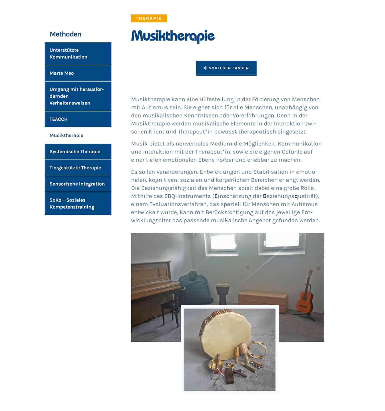 Referenz Verein autismus Dortmund und Umgebung - ATZ Therapieangebot Beispiel