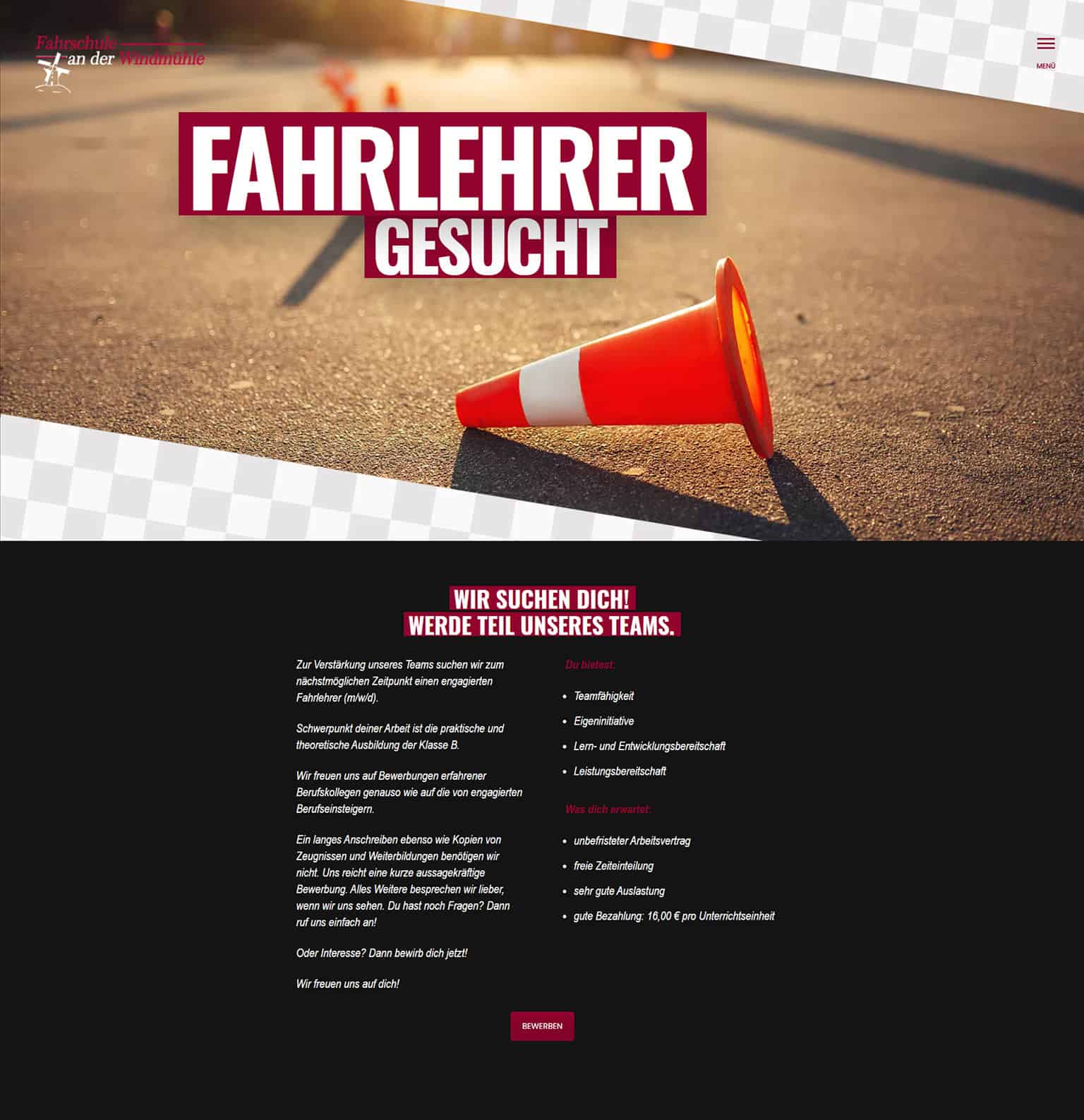 Referenz - Fahrschule an der Windmühle - Stellenangebot