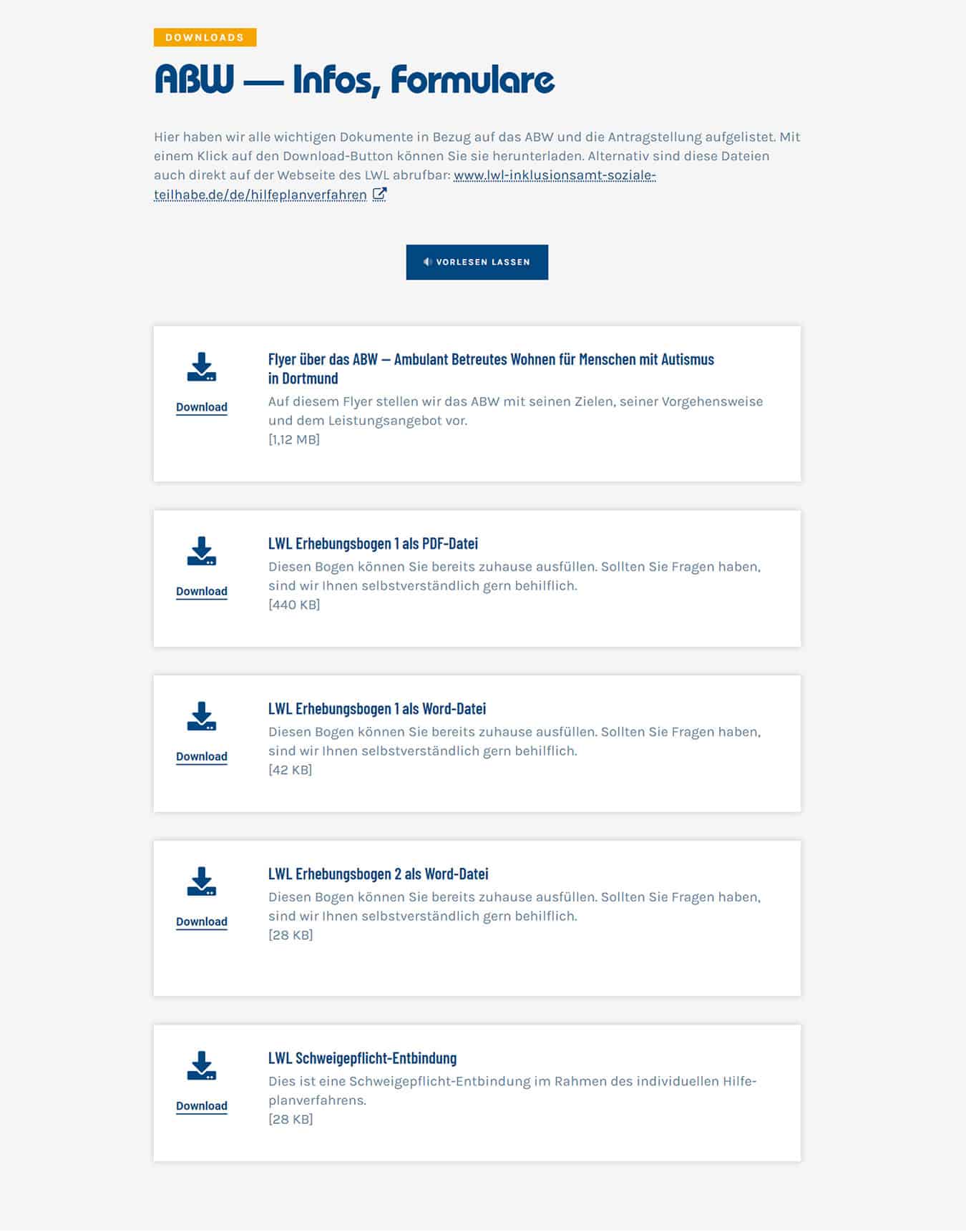 Referenz Verein autismus Dortmund und Umgebung - ABW Downloads