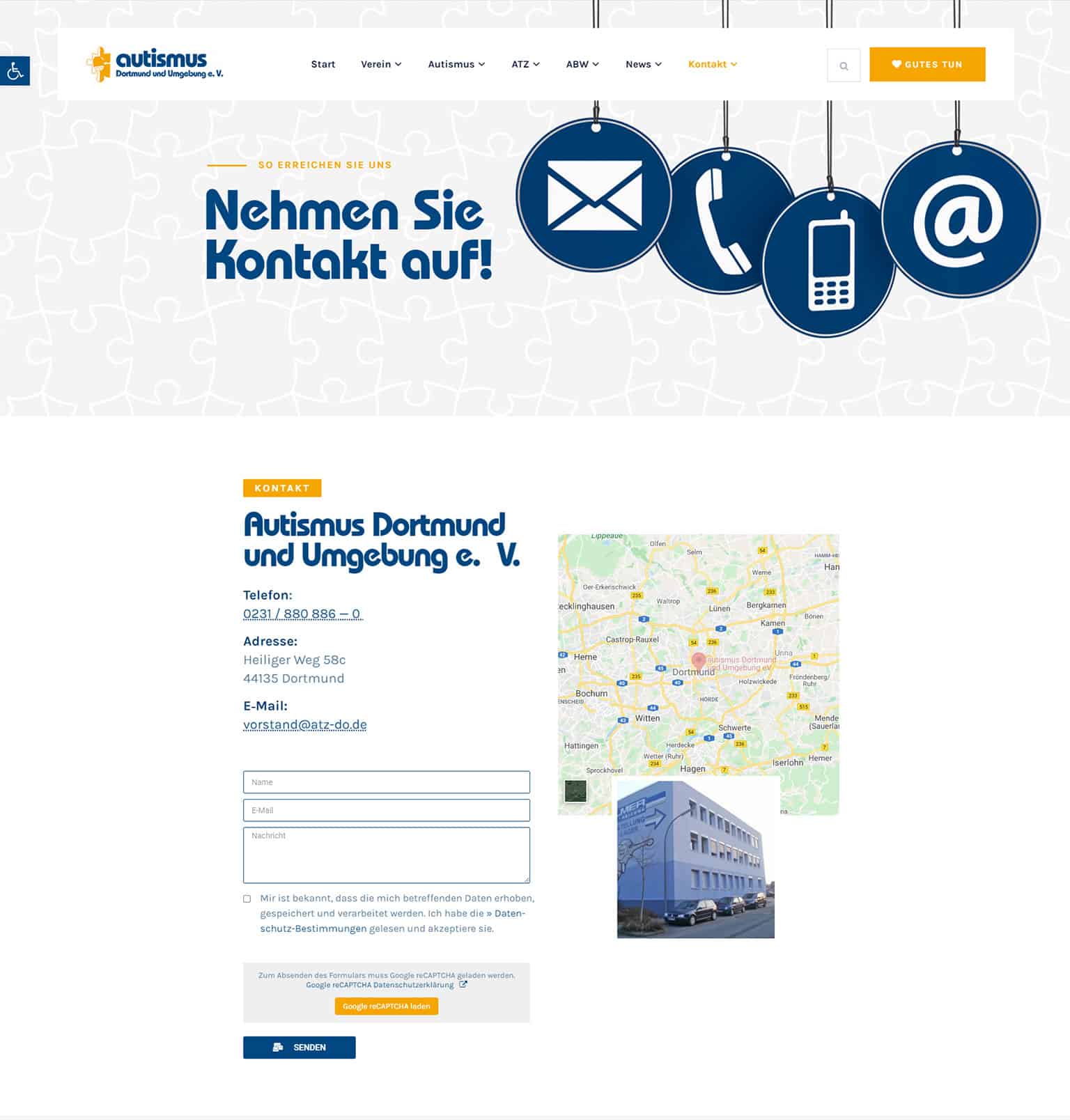 Referenz Verein autismus Dortmund und Umgebung - Kontakt